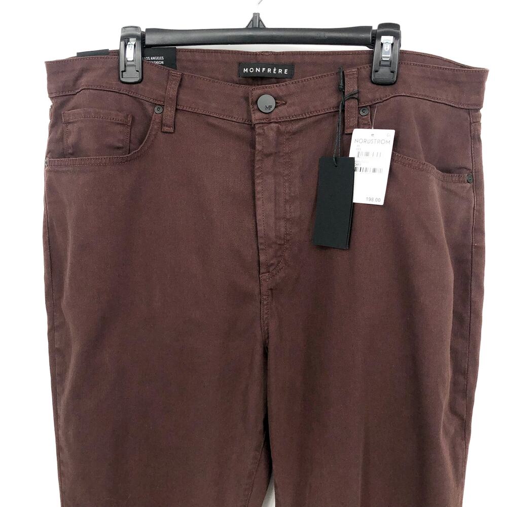 MONFRERE Men's Brando Slim Fit Jeans 40x31 Brown Cafe Straight Parisian Luxe NWT - Picture 4 of 12